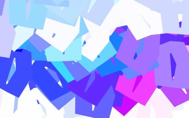 Açık mavi, altıgenli kırmızı vektör arkaplanı. Altıgen tarzda ışıldayan soyut çizimler. Reklamlar, broşürler için desen.