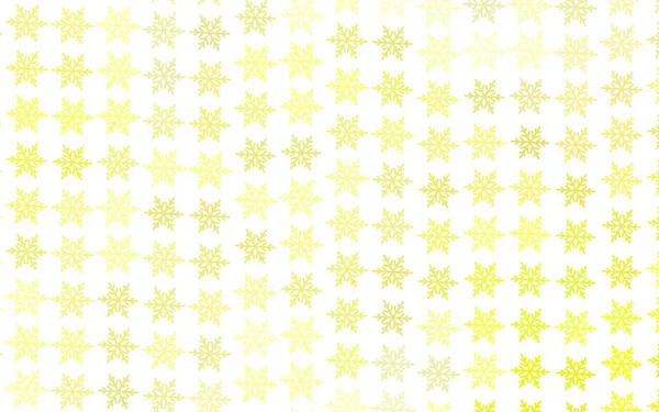 Light Yellow Vector Pattern Christmas Snowflakes Stars Shining Colorful Illustration — Stock Vector