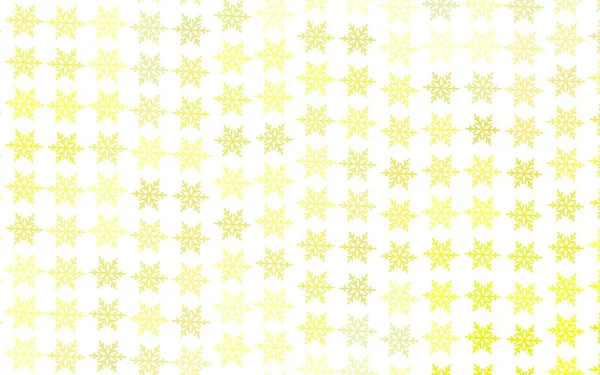 Patrón Vector Amarillo Claro Con Copos Nieve Navidad Estrellas Ilustración — Vector de stock