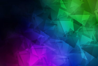 Üçgen düzen parlayan koyu çok renkli vektör. Poligonal illüstrasyon parlayan, hangi üçgen oluşur. Afiş için tamamen yeni şablon.