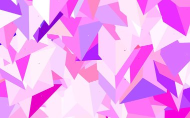 Açık pembe, üçgenli kırmızı vektör arkaplan. Doğa tarzında üçgenleri olan güzel bir çizim. İniş sayfası için modern şablon.