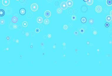 Çember şekilli açık mavi vektör düzeni. Parlak renkli soyut çemberlerin olduğu bir resim. Marka kitabınız için yeni şablon.