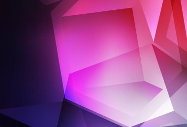 Koyu mor, pembe vektör soyut çokgen arkaplan. Çokgen biçiminde, gradyan ile renkli çizimler. İş tasarımınız için yepyeni bir tarz.