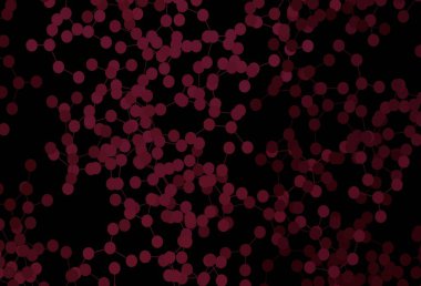 Koyu pembe, yapay zeka ağlı kırmızı vektör deseni. Yapay zekanın bağlantı ve noktalarıyla soyut illüstrasyon. Bilim için desen, geleceksel tasarımlar..