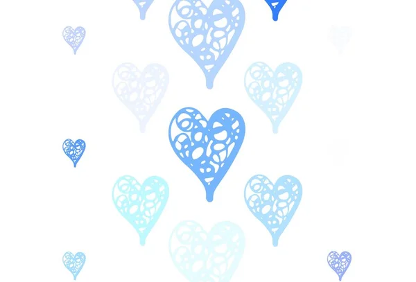 Ανοιχτό Ροζ Μπλε Διάνυσμα Μοτίβο Πολύχρωμες Καρδιές Διακοσμητικό Σχέδιο Καρδιές — Διανυσματικό Αρχείο