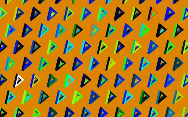 Dark Blue Green Vector Backdrop Lines Triangles Illustration Set Colorful — Stock Vector