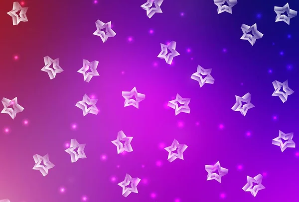 Luz Púrpura Plantilla Vectorial Rosa Con Estrellas Del Cielo Ilustración — Vector de stock