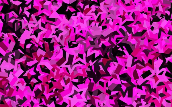 Patrón Vectorial Rosa Oscuro Con Estrellas Navideñas Ilustración Decorativa Brillante — Vector de stock