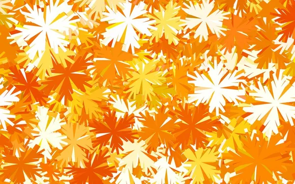 Ljusorange Vektor Elegant Tapet Med Träd Grenar Doodle Illustration Blommor — Stock vektor