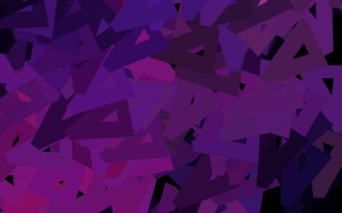 Koyu mor, pembe vektör arkaplan ve çokgen tarzı. Doğa tarzında üçgenleri olan güzel bir çizim. İşiniz için en iyi akıllı tasarım.