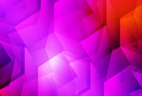 Rose Clair Fond Vectoriel Rouge Avec Hexagones Illustration Abstraite Scintillante — Image vectorielle