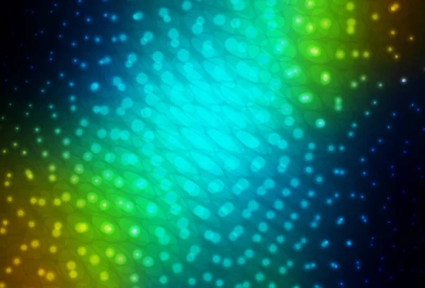 Dunkelblauer Gelber Vektorhintergrund Mit Flecken Abstrakte Illustration Mit Farbigen Blasen — Stockvektor