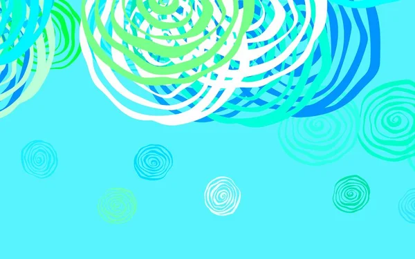 Ljusblå Grön Vektor Klotter Bakgrund Med Rosor Modern Abstrakt Illustration — Stock vektor