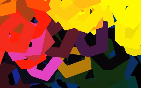 Dunkler Mehrfarbiger Vektorhintergrund Mit Sechsecken Illustration Farbiger Sechsecke Auf Verschwommener — Stockvektor