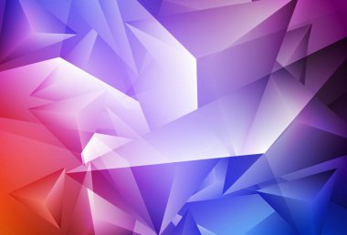 Açık mavi, kırmızı vektör desenli çokgen. Renkli üçgenli modern soyut illüstrasyon. Broşürler, broşürler için desen