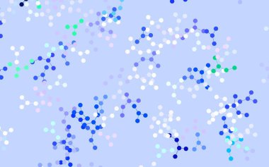 Açık Pembe, yeşil vektör arkaplanı ve yapay zeka verileri. Yapay zekanın bağlantı ve noktalarıyla soyut illüstrasyon. Poster ve teknoloji sembolü.