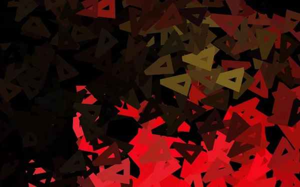 Dunkelrosa Gelber Vektorhintergrund Mit Dreiecken Glitzernde Abstrakte Illustration Mit Dreieckigen — Stockvektor