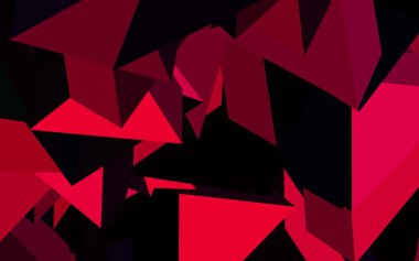 Çokgen biçiminde koyu pembe vektör arkaplan. Renkli üçgenlerin olduğu bir resim. İniş sayfası için modern şablon.