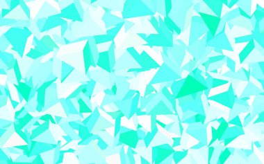 Açık yeşil vektör arkaplanı, çizgiler, üçgenler. Renkli üçgenlerin olduğu bir resim. Duvar kağıtları için zarif tasarım.