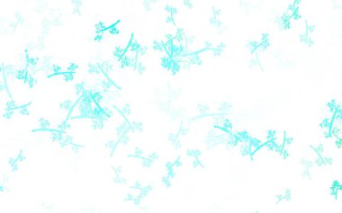 Açık yeşil vektör dallarla yapılan doğal sanat çalışması. Yaprakları karalama tarzında renkli ve soyut çizimler. İşiniz için en iyi tasarım..