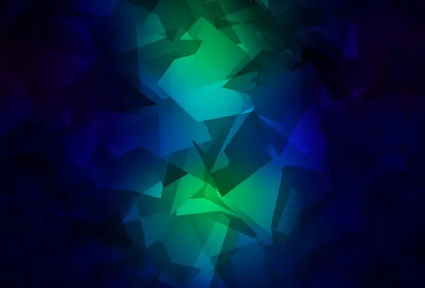 Bleu Foncé Vert Vecteur Brillant Fond Triangulaire Illustration Géométrique Style — Image vectorielle