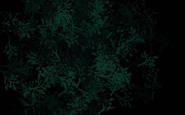 Σκούρο Πράσινο Διάνυσμα Κομψή Ταπετσαρία Δέντρα Κλαδιά Doodle Εικονογράφηση Δέντρα — Διανυσματικό Αρχείο