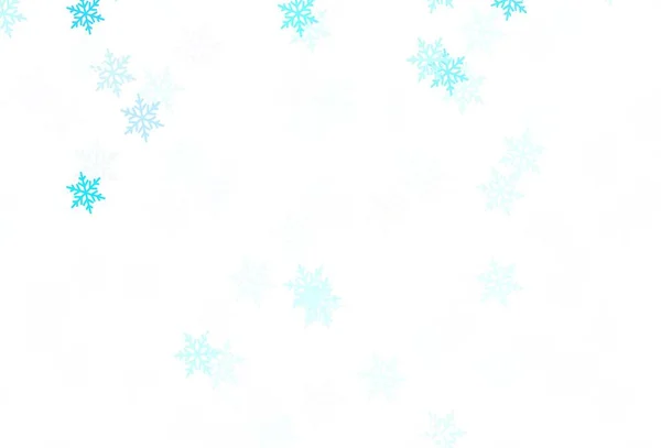 Azul Claro Textura Vectorial Verde Con Copos Nieve Colores Estrellas — Archivo Imágenes Vectoriales