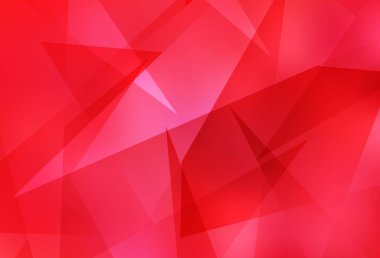 Üçgen biçiminde açık kırmızı vektör dokusu. Soyut arkaplanda renkli eğimli üçgenler. Broşürler, broşürler için desen