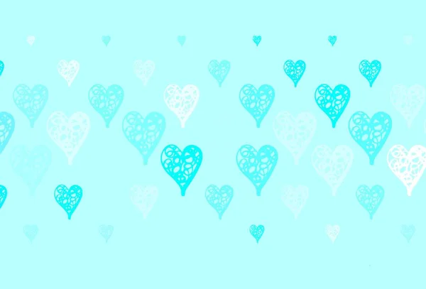 Light Blue Vector Backdrop Sweet Hearts Beautiful Abstract Hearts Colorful — Stock Vector