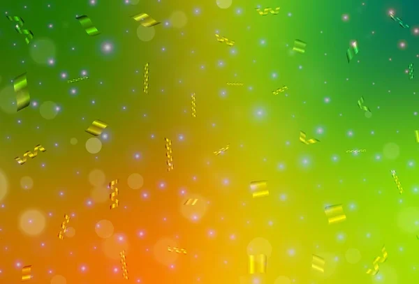 ライトグリーン ディスク付きイエローベクトルテクスチャ カラフルな水滴と現代抽象的なイラスト 名刺のモダンなデザイン — ストックベクタ