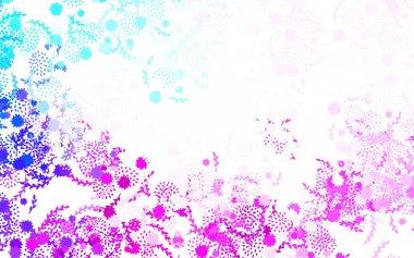 Açık Pembe, mavi vektör doğal arkaplan. Çiçeklerin dekoratif dizaynı beyaz arka planda. Çocuk kitapları için renkli desen.