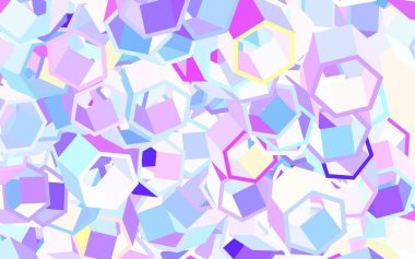 Açık mavi, renkli altıgenli yeşil vektör deseni. Renkli altıgenli bir resim seti. İniş sayfaları için desen.