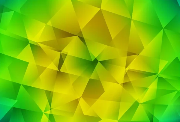 Vert Clair Vecteur Jaune Brillant Fond Triangulaire Illustration Abstraite Moderne — Image vectorielle