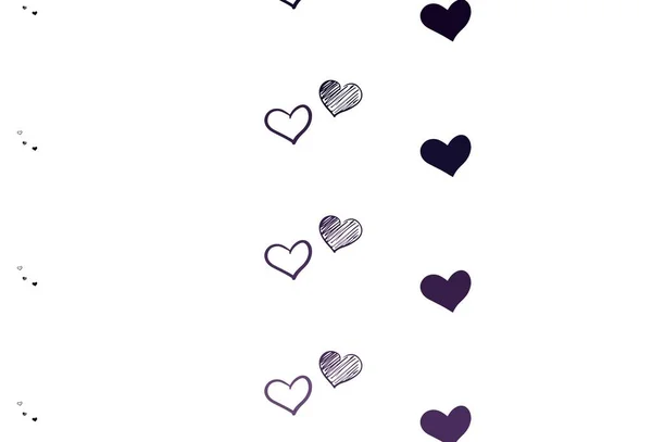Светло Фиолетовый Вектор Искушает Задумчивыми Сердцами Декоративный Дизайн Сердечками Простом — стоковый вектор