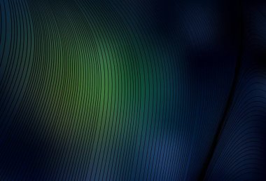 Çizgileri olan koyu yeşil vektör arkaplan. Kavisli çizgilerden oluşan parlak bir illüstrasyon. Cep telefonu ekranları için arkaplan.