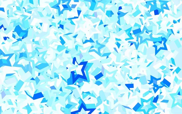 Patrón Vectorial Azul Claro Con Estrellas Navideñas Ilustración Decorativa Brillante — Vector de stock