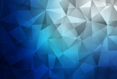 Koyu mavi vektör üçgen çizim. Zarif üçgenleri olan soyut çizimler. Broşürünüz için yepyeni bir tasarım..