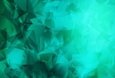 Açık yeşil vektör soyut çokgen desen. Çokgen tarzda tamamen yeni bir renk çizimi. İşiniz için en iyi üçgen tasarım.