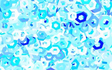 Hafif mavi vektör arka plan ile altıgen yanarak bahislerin doğru. Glitter altıgen stil soyut çizimde. Marka kitap için yeni şablon.