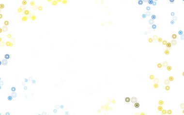 Açık mavi, benekli sarı vektör arka plan. Bulanık yağmur damlaları olan soyut bir çizim. Duvar kağıtlarının dokusu için desen.