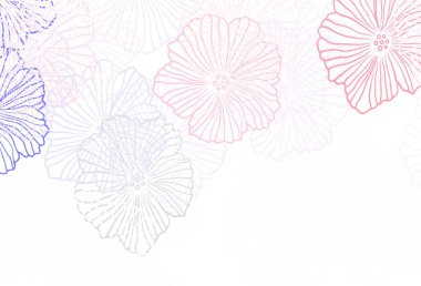 Lacivert, kırmızı vektör yapraklı soyut arkaplan. Beyaz arka planda doğal bir çiçek. Web siteniz için Doodle tasarımı.