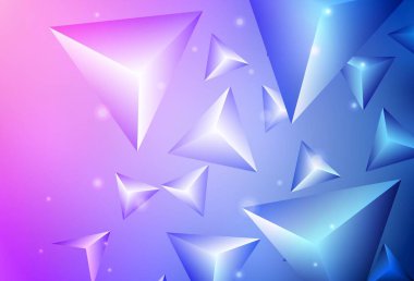 Açık pembe, üçgen biçiminde mavi vektör dokusu. Üçgen şekilli ışıltılı soyut çizimler. Bir cep telefonu için arka plan.