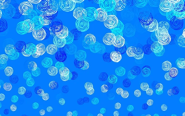 Fond Abstrait Vecteur Bleu Clair Avec Des Roses Doodle Illustration — Image vectorielle
