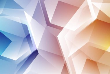 Açık mavi, sarı vektör desenli ve küplü çokgen şekilli. Kareler ve çizgilerle soyut çizimler. Web siteniz için basit tasarım.