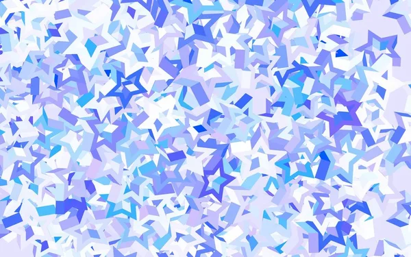 Rosa Claro Fundo Vetor Azul Com Estrelas Coloridas Ilustração Brilhante — Vetor de Stock