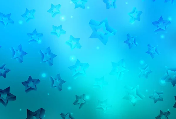 Светло Синий Векторный Фон Цветными Звездами Сияющая Цветная Иллюстрация Звездами — стоковый вектор