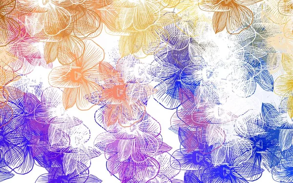 Ljusblå Gul Vektor Naturlig Bakgrund Med Blommor Glitter Abstrakt Illustration — Stock vektor