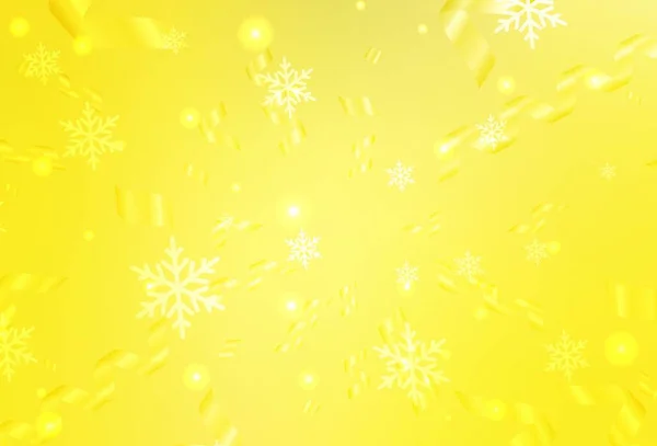 Light Yellow Vector Backdrop Holiday Style Colorful Illustration Christmas Simbols — Stock Vector