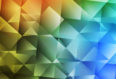 Açık mavi, sarı vektör eğimli üçgen dokusu. Origami stilinde gradyan ile yaratıcı geometrik illüstrasyon. Bir markanın arkaplanı için desen.