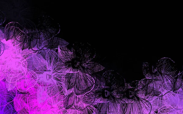 Темно Фіолетовий Вектор Природний Фон Квітами Нова Кольорова Ілюстрація Квітами — стоковий вектор